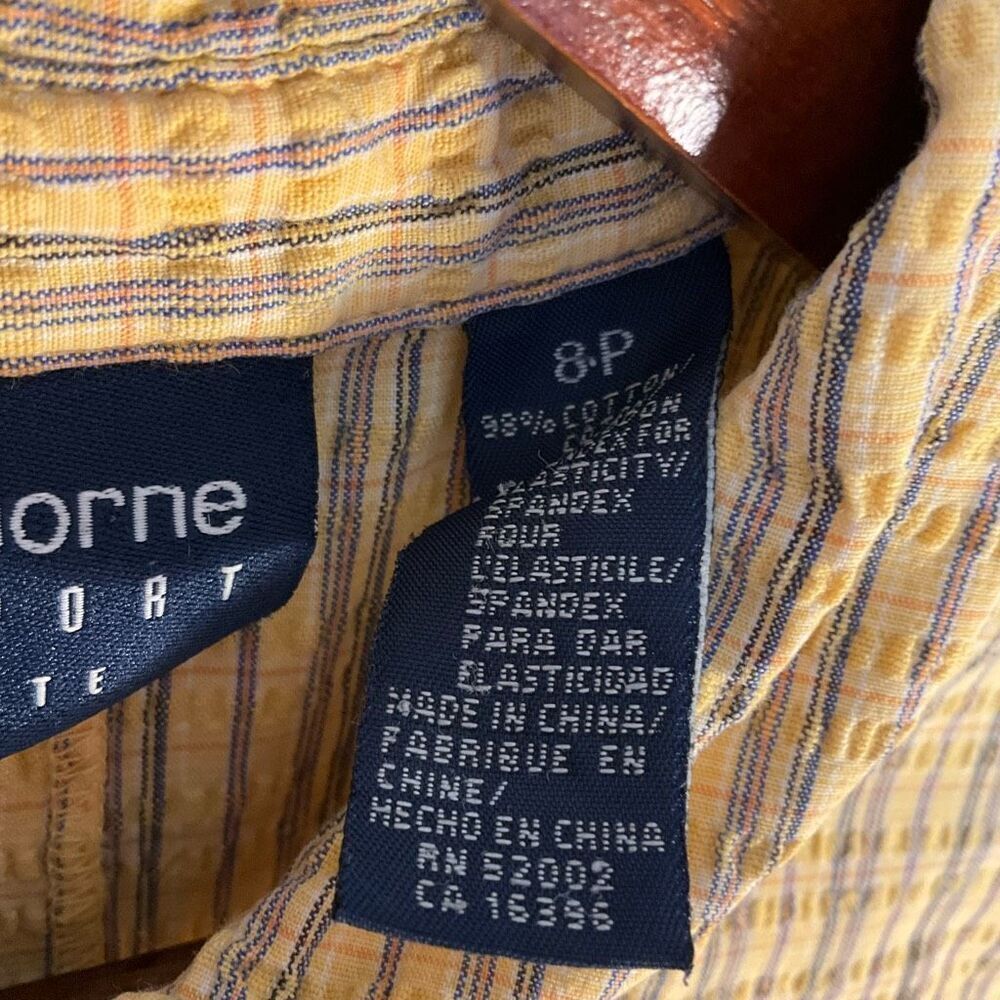 Vintage Liz Claiborne Petites Lizsport Waffle Weave Dress, 8P. Butter Yellow Sum - Picture 13 of 15